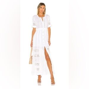 LoveShackFancy Edie White Maxi Dress XS